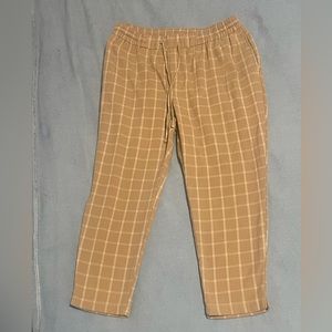 Old Navy Women’s Neutral Camel Checkered Pants L Petite